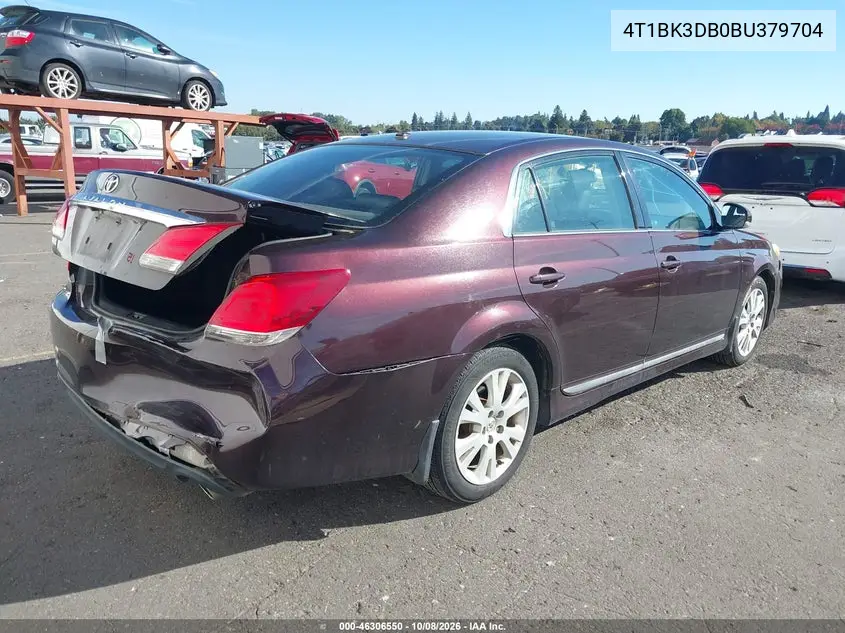 2011 TOYOTA AVALON VIN 4T1BK3DB0BU379704 — фото 4