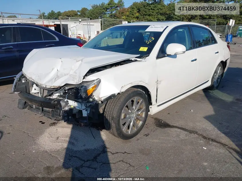 2011 TOYOTA AVALON VIN 4T1BK3DBXBU374459 — фото 2