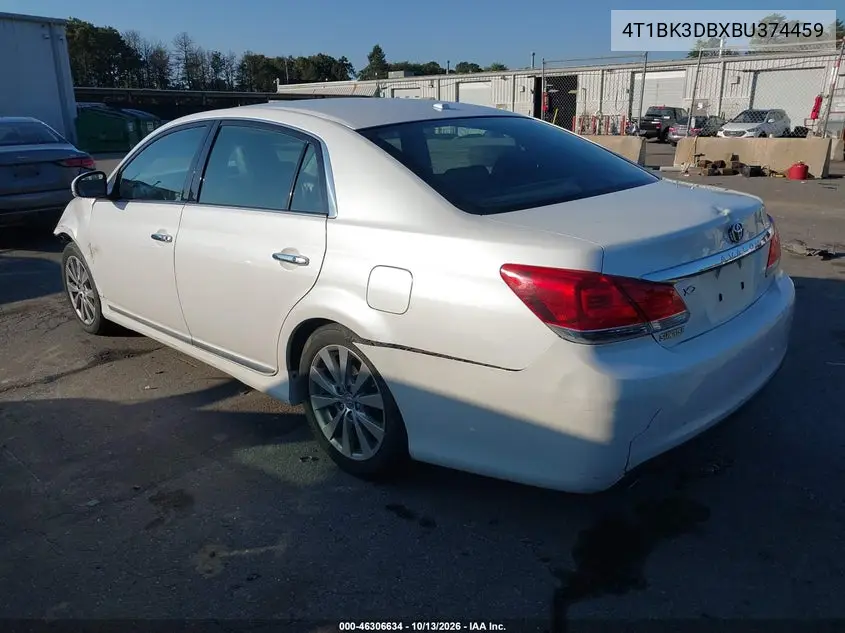2011 TOYOTA AVALON VIN 4T1BK3DBXBU374459 — фото 3