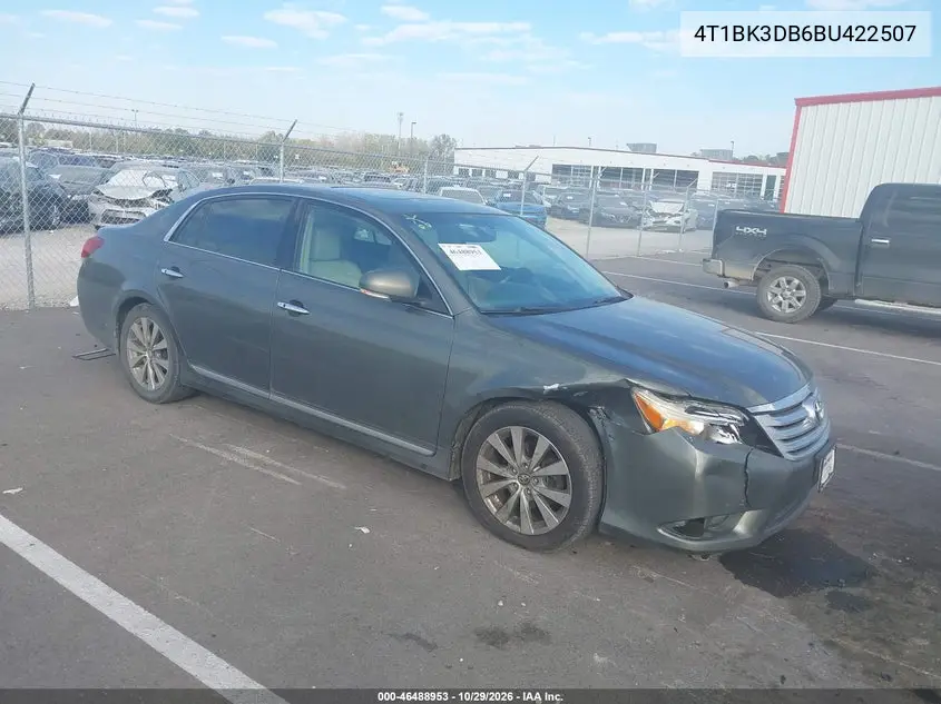 TOYOTA AVALON 2011, VIN 4T1BK3DB6BU422507