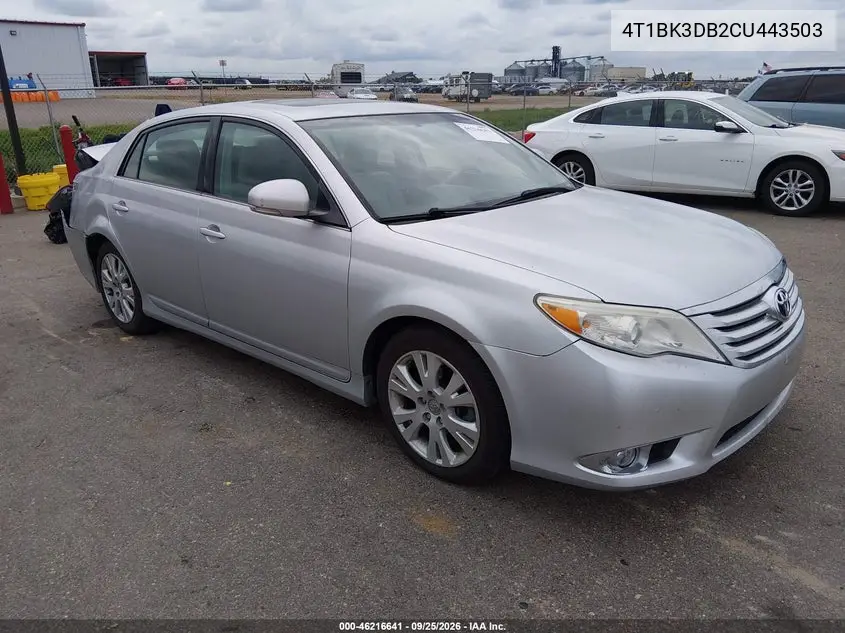 TOYOTA AVALON 2012, VIN 4T1BK3DB2CU443503