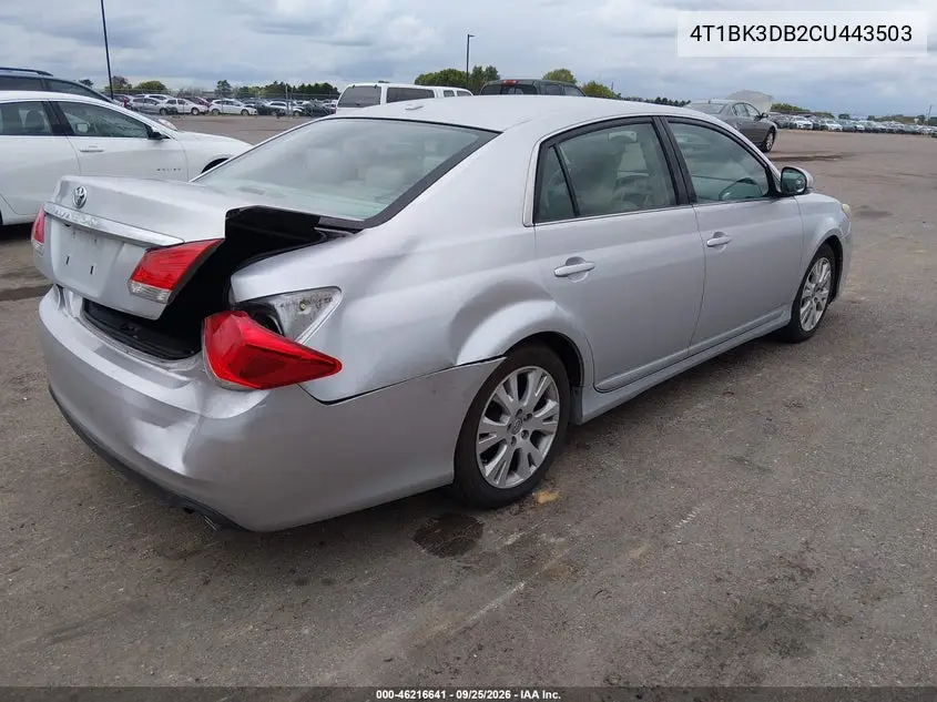 2012 TOYOTA AVALON VIN 4T1BK3DB2CU443503 — фото 4