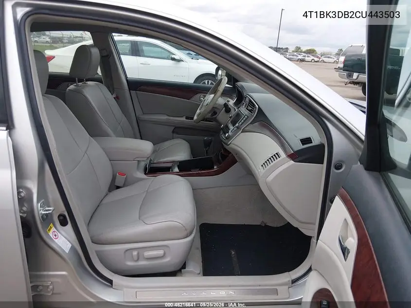 2012 TOYOTA AVALON VIN 4T1BK3DB2CU443503 — фото 5