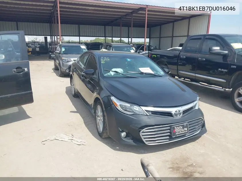 TOYOTA AVALON 2013, VIN 4T1BK1EB7DU016046