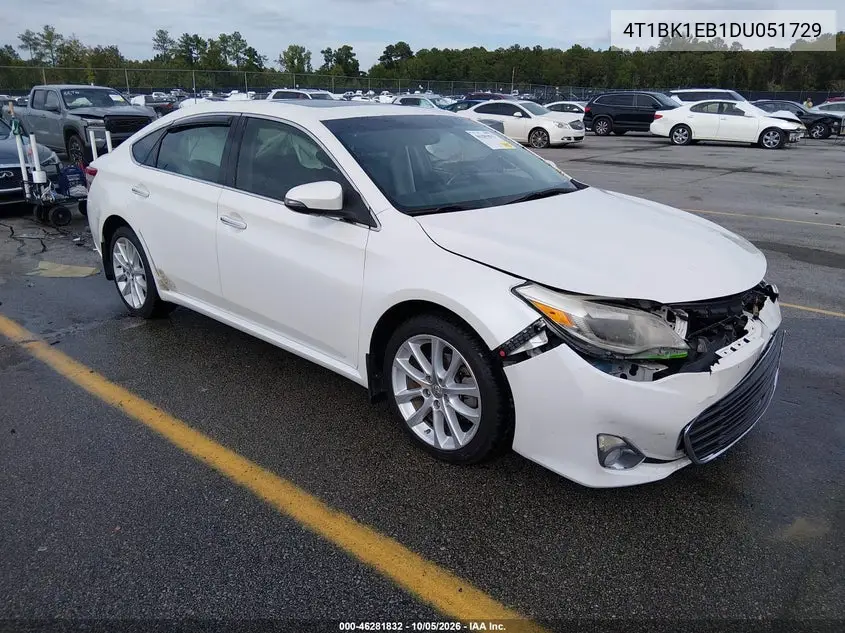 TOYOTA AVALON 2013, VIN 4T1BK1EB1DU051729