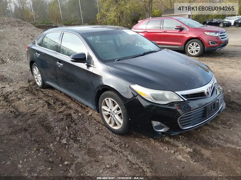 TOYOTA AVALON 2014, VIN 4T1BK1EB0EU094265