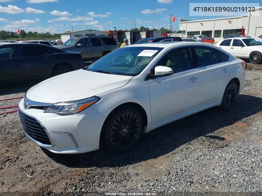 2016 TOYOTA AVALON VIN 4T1BK1EB9GU219122 — фото 2