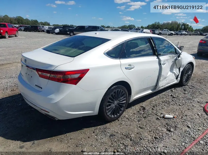2016 TOYOTA AVALON VIN 4T1BK1EB9GU219122 — фото 4