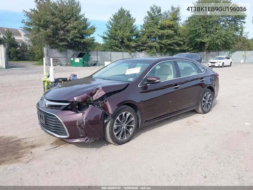 2016 TOYOTA AVALON VIN 4T1BK1EB9GU196036 — фото 2