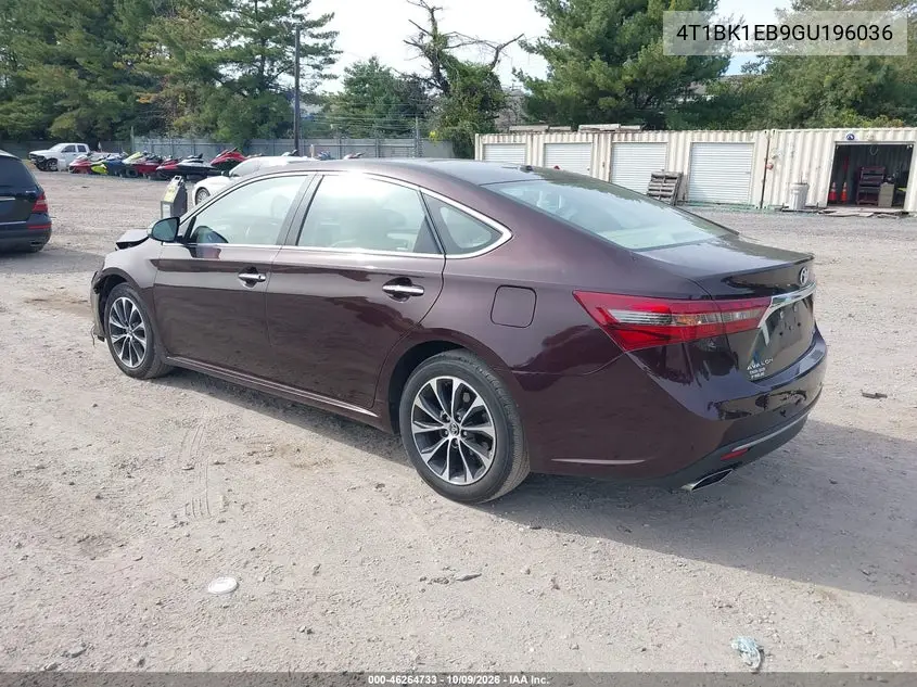 2016 TOYOTA AVALON VIN 4T1BK1EB9GU196036 — фото 3
