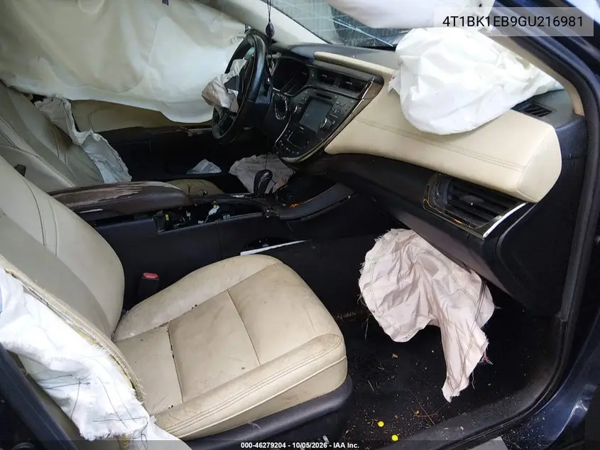 2016 TOYOTA AVALON VIN 4T1BK1EB9GU216981 — фото 5