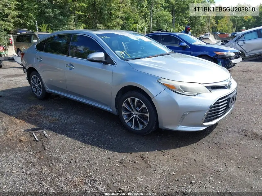 TOYOTA AVALON 2016, VIN 4T1BK1EB5GU203810