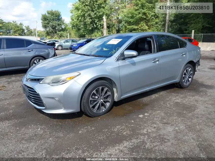 2016 TOYOTA AVALON VIN 4T1BK1EB5GU203810 — фото 2