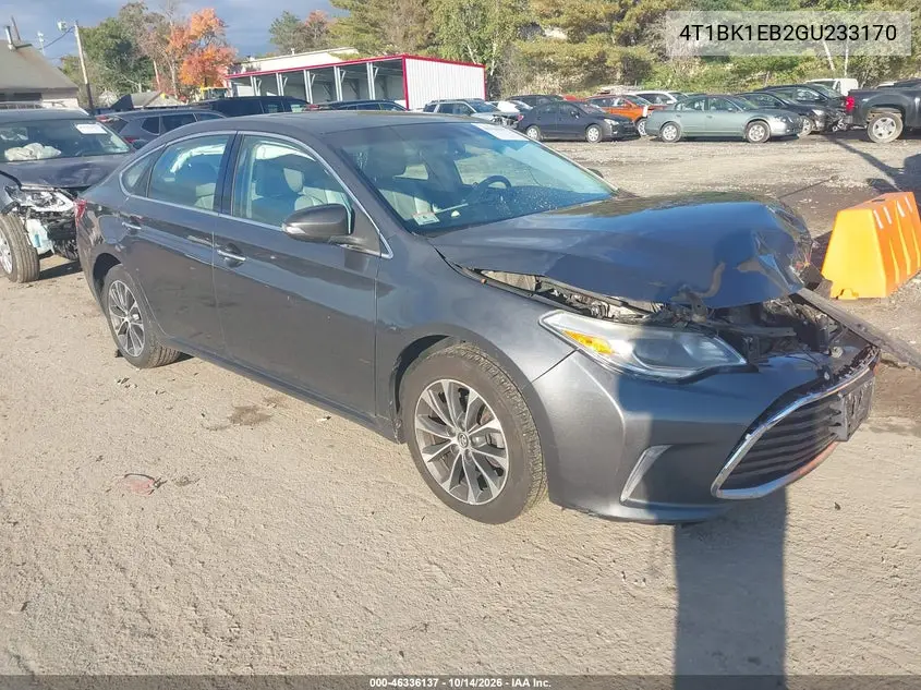 TOYOTA AVALON 2016, VIN 4T1BK1EB2GU233170