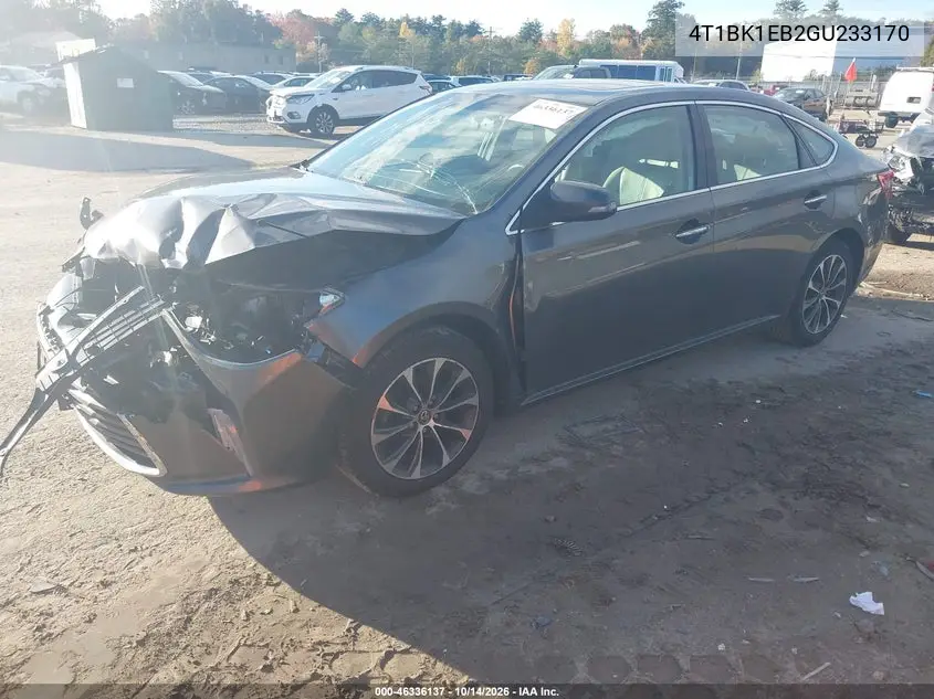 2016 TOYOTA AVALON VIN 4T1BK1EB2GU233170 — фото 2
