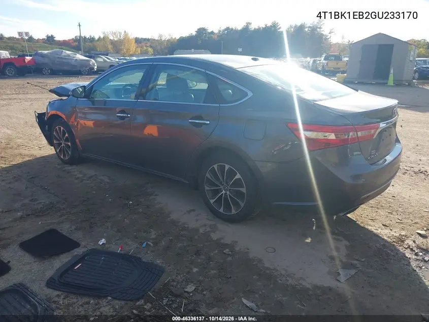 2016 TOYOTA AVALON VIN 4T1BK1EB2GU233170 — фото 3