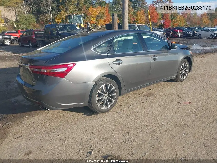 2016 TOYOTA AVALON VIN 4T1BK1EB2GU233170 — фото 4