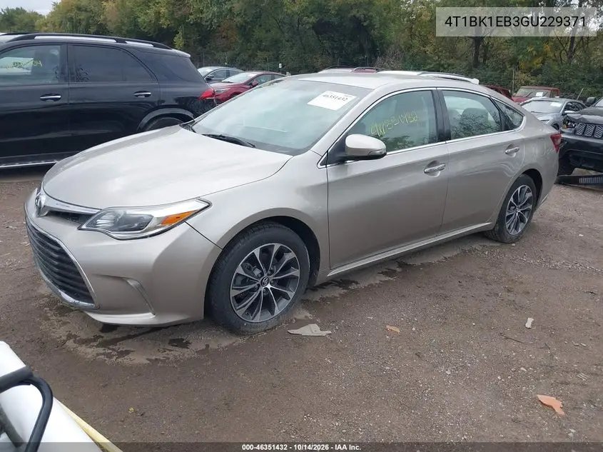 2016 TOYOTA AVALON VIN 4T1BK1EB3GU229371 — фото 2