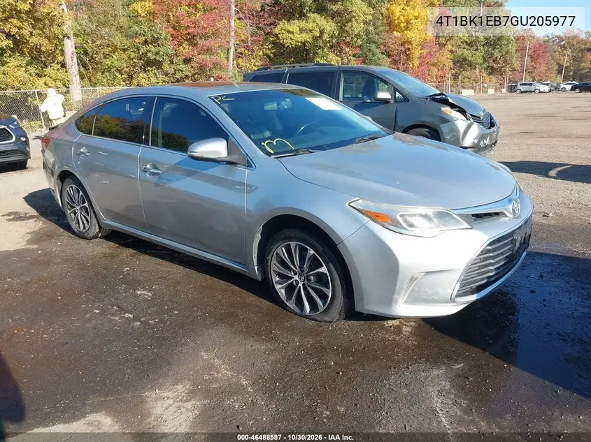 TOYOTA AVALON 2016, VIN 4T1BK1EB7GU205977