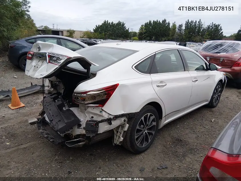 2018 TOYOTA AVALON VIN 4T1BK1EB4JU278151 — фото 4