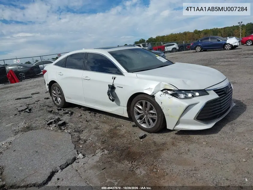 TOYOTA AVALON 2021, VIN 4T1AA1AB5MU007284