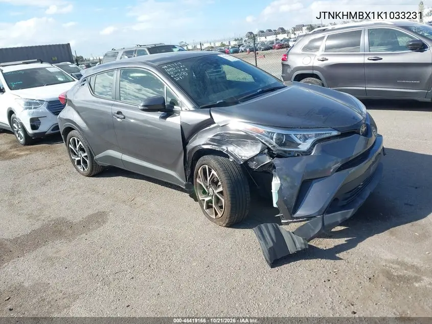 TOYOTA C-HR 2019, VIN JTNKHMBX1K1033231