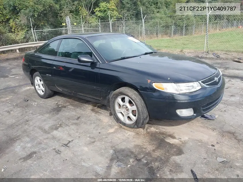 TOYOTA CAMRY SOLARA 2000, VIN 2T1CF22P1YC409787