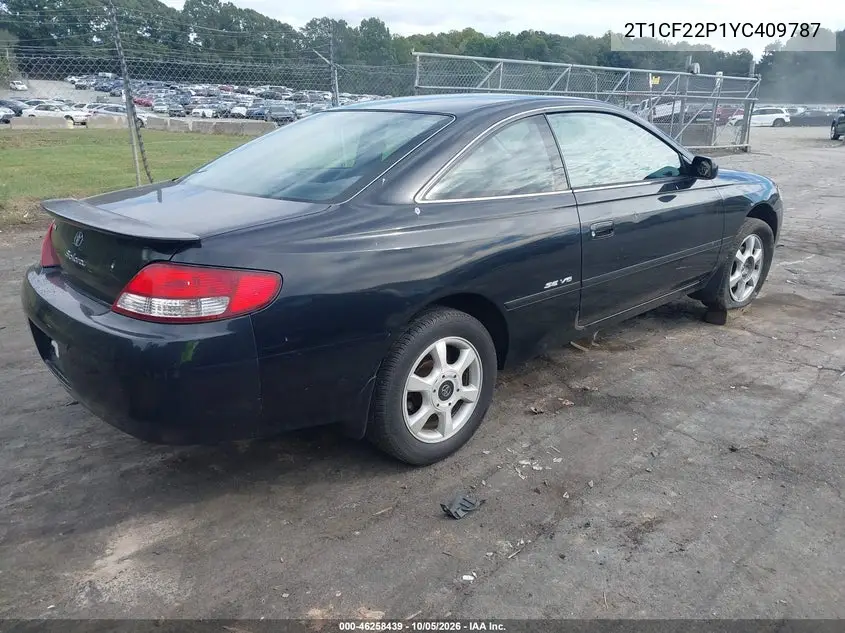 2000 TOYOTA CAMRY SOLARA VIN 2T1CF22P1YC409787 — фото 4