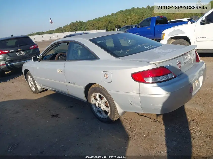 2000 TOYOTA CAMRY SOLARA VIN 2T1CF28P9YC389845 — фото 3