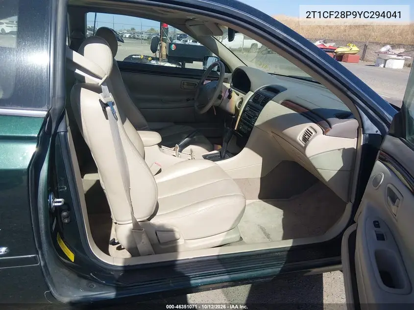 2000 TOYOTA CAMRY SOLARA VIN 2T1CF28P9YC294041 — фото 5