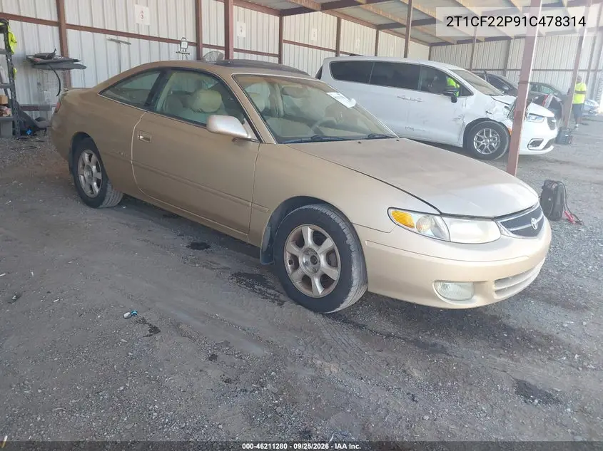 TOYOTA CAMRY SOLARA 2001, VIN 2T1CF22P91C478314