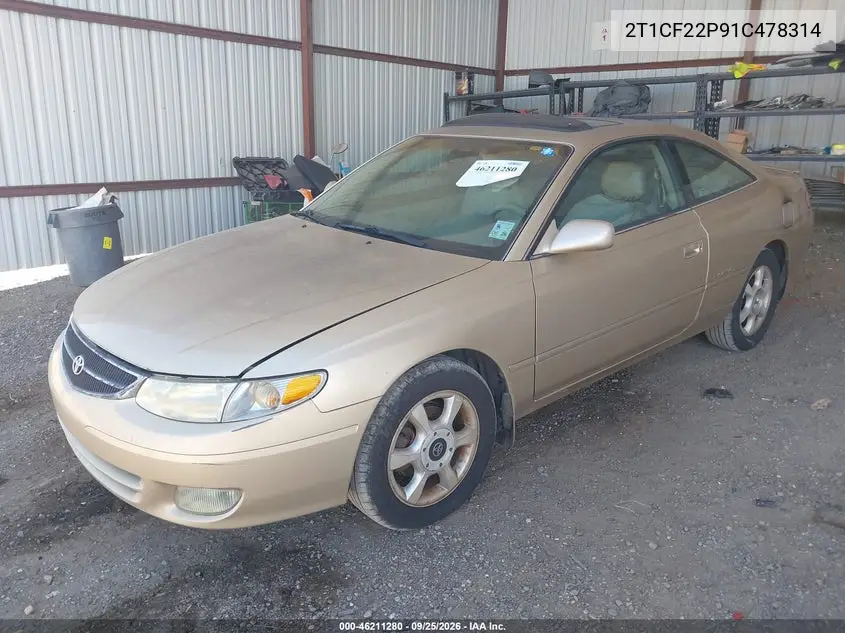 2001 TOYOTA CAMRY SOLARA VIN 2T1CF22P91C478314 — фото 2