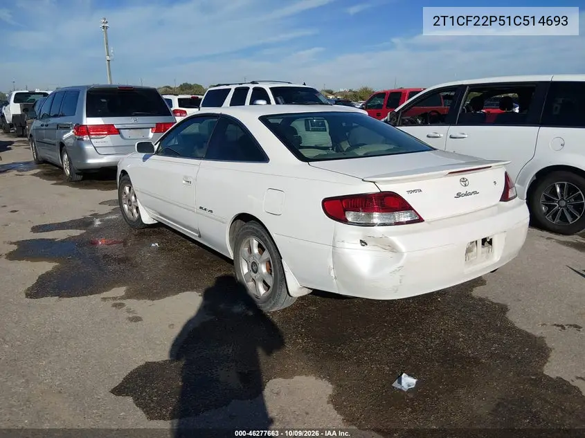 2001 TOYOTA CAMRY SOLARA VIN 2T1CF22P51C514693 — фото 3