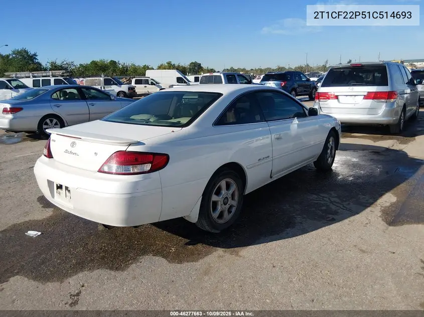 2001 TOYOTA CAMRY SOLARA VIN 2T1CF22P51C514693 — фото 4