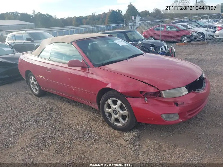 TOYOTA CAMRY SOLARA 2001, VIN 2T1FF28P21C447197