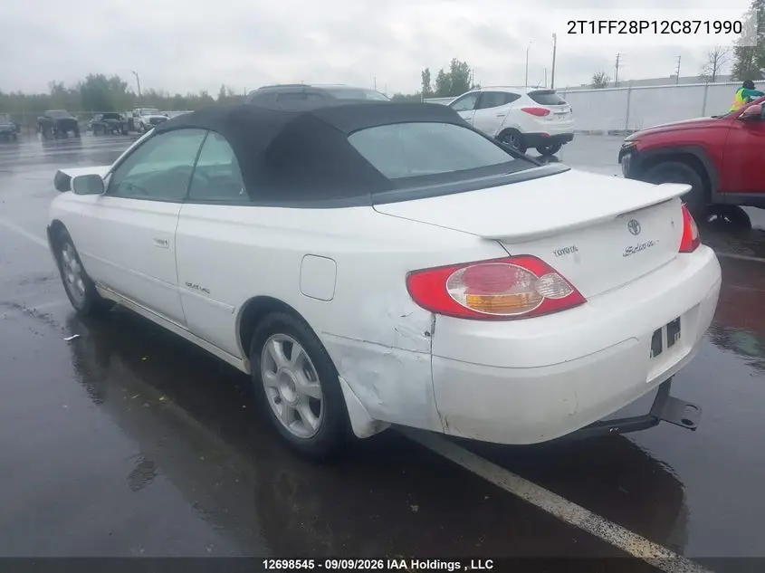 2002 TOYOTA CAMRY SOLARA VIN 2T1FF28P12C871990 — фото 3