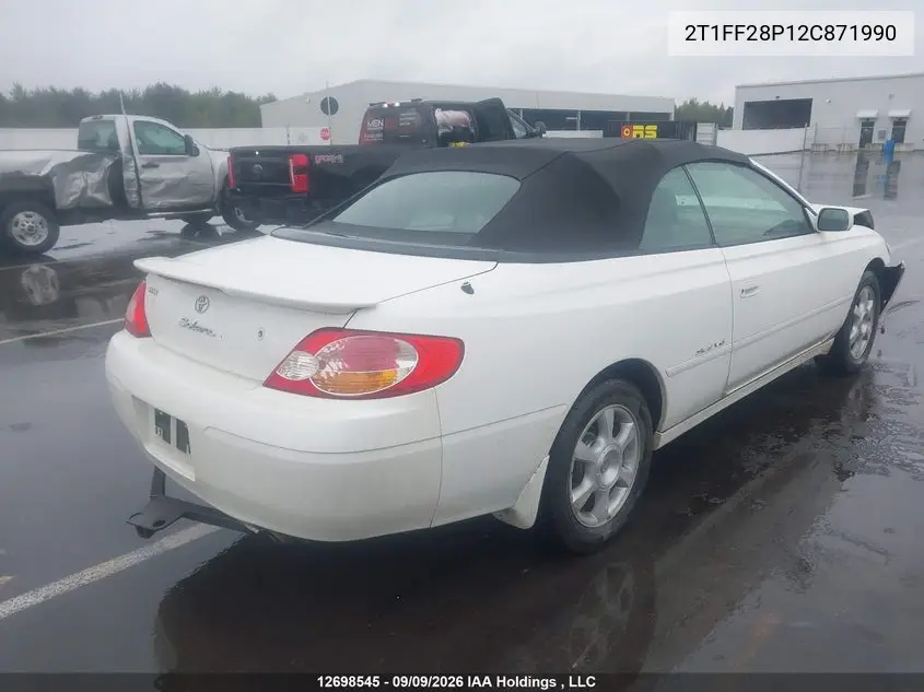 2002 TOYOTA CAMRY SOLARA VIN 2T1FF28P12C871990 — фото 4