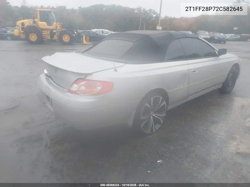 2002 TOYOTA CAMRY SOLARA VIN 2T1FF28P72C582645 — фото 4