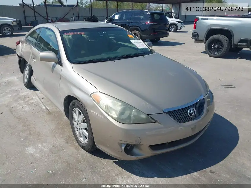 TOYOTA CAMRY SOLARA 2004, VIN 4T1CE38P04U798723