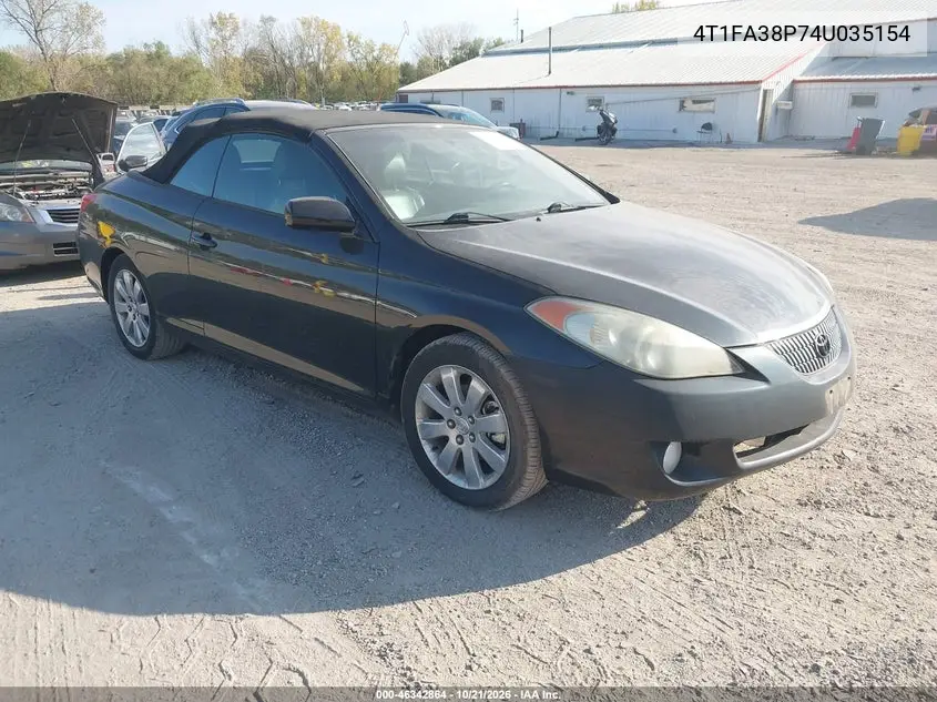 TOYOTA CAMRY SOLARA 2004, VIN 4T1FA38P74U035154