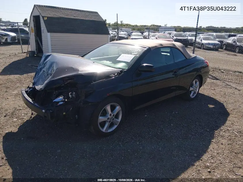 2005 TOYOTA CAMRY SOLARA VIN 4T1FA38P35U043222 — фото 2