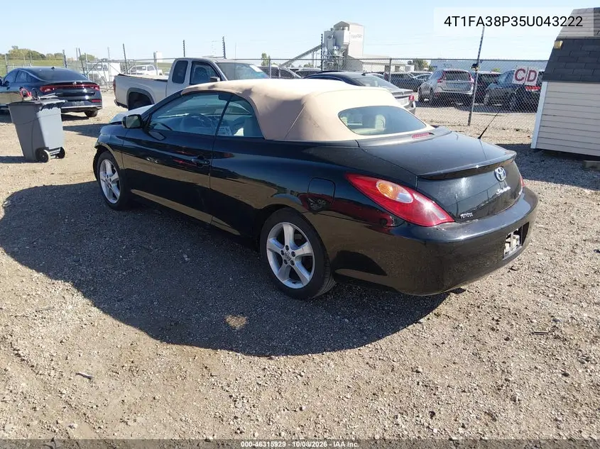 2005 TOYOTA CAMRY SOLARA VIN 4T1FA38P35U043222 — фото 3