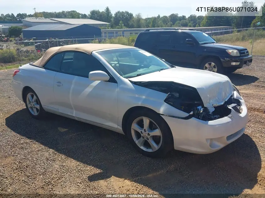 TOYOTA CAMRY SOLARA 2006, VIN 4T1FA38P86U071034