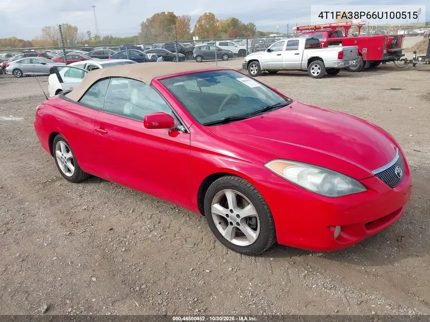 TOYOTA CAMRY SOLARA 2006, VIN 4T1FA38P66U100515
