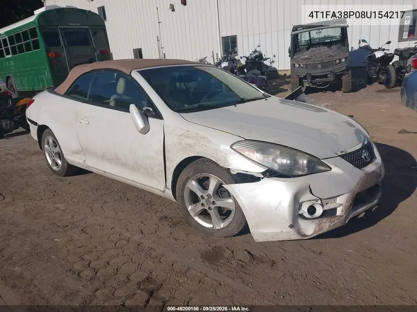 TOYOTA CAMRY SOLARA 2008, VIN 4T1FA38P08U154217