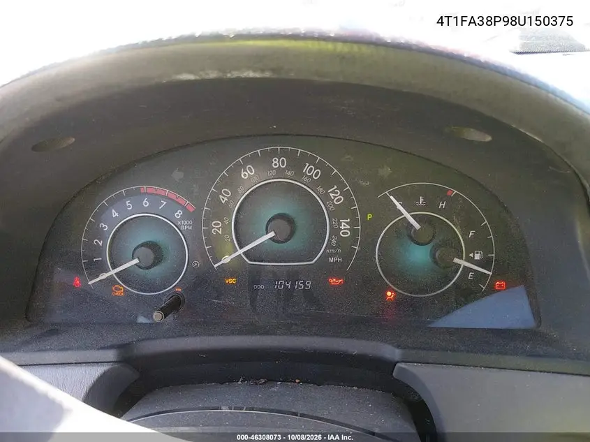 2008 TOYOTA CAMRY SOLARA VIN 4T1FA38P98U150375 — фото 7