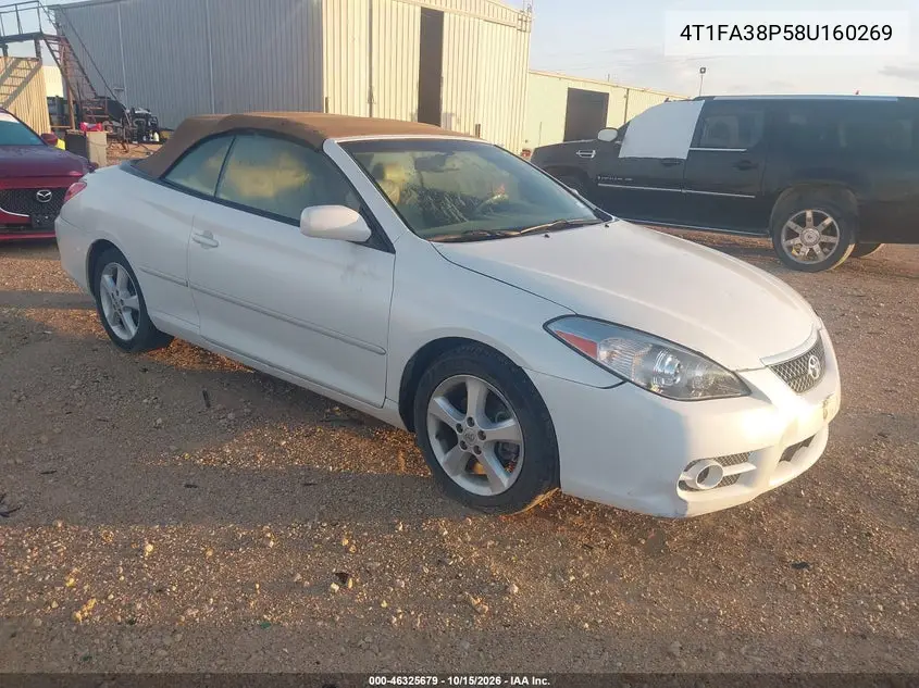 TOYOTA CAMRY SOLARA 2008, VIN 4T1FA38P58U160269