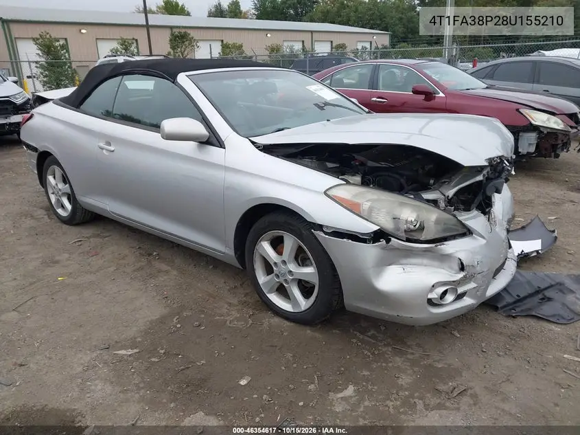 TOYOTA CAMRY SOLARA 2008, VIN 4T1FA38P28U155210