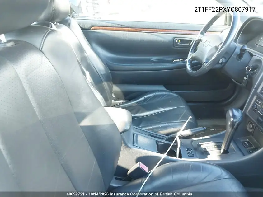 2000 TOYOTA CAMRY VIN 2T1FF22PXYC807917 — фото 5