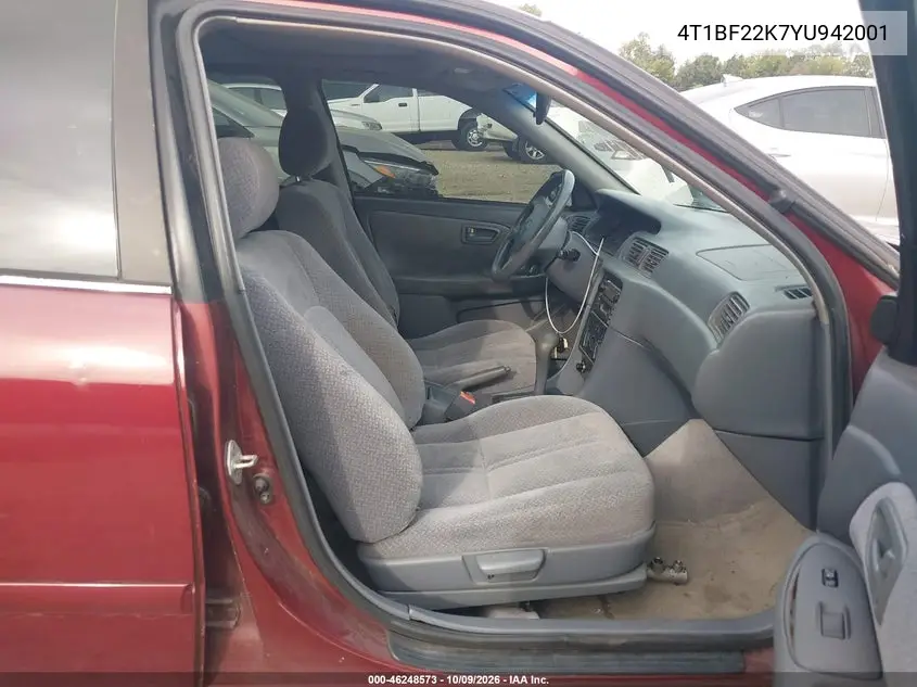 2000 TOYOTA CAMRY VIN 4T1BF22K7YU942001 — фото 5